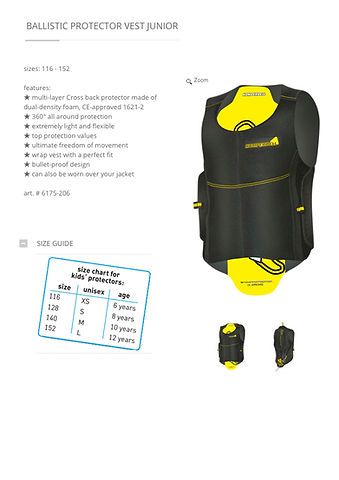 Protection Dorsale Komperdell Junior Ballistic