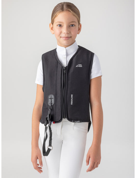 Kid - Gilet Airbag Noir Equiline avec Protection Dorsale