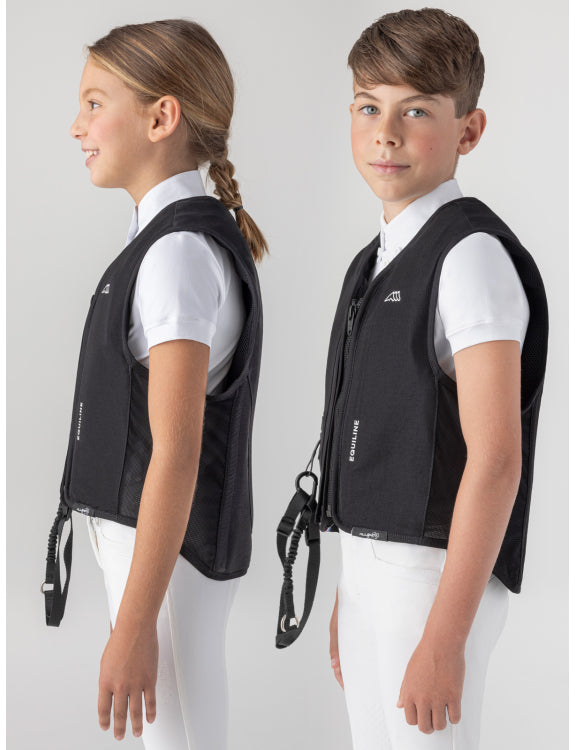 Kid - Gilet Airbag Noir Equiline avec Protection Dorsale