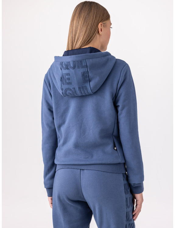 Sweat à capuche Zippé Blue Wing Teal Equiline Femme