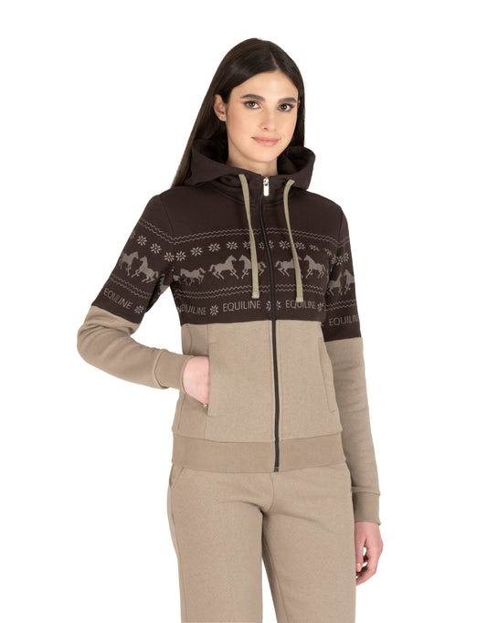 Sweat Zippé de Noel Equiline Nilvian